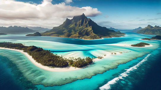 Bora Bora from the air.