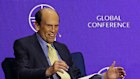 Michael Milken, Chairman, Milken Institute, and Jonathan Gray, President and chief operating officer, Blackstone, speak at the 28th annual Milken Institute Global Conference at the Beverly Hilton in Beverly Hills.