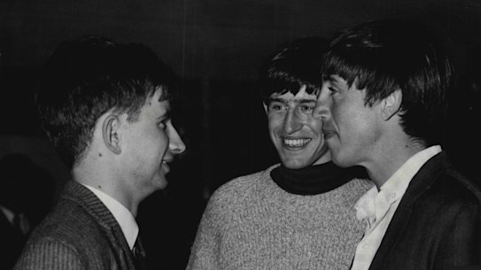 The editors of OZ, at the time of their trial in 1964. From left, Richard Walsh, Martin Sharp and Richard Neville. 