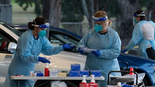 The coronavirus testing clinic at Fairfield, Sydney, now operates 24 hours a day.