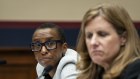 Harvard University president Claudine Gay, left, and then University of Pennsylvania president Liz Magill testify in Congress. 