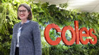 Leah Weckert has delivered a better-than-expected profit at Coles.