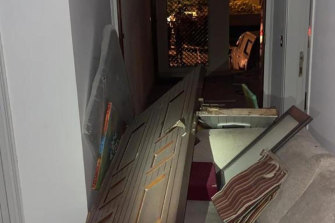 The damage of the drone attack at the home of Iraq’s Prime Minister Mustafa al-Kadhimi.