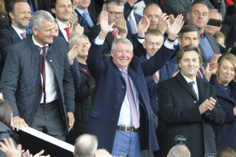 Former Manchester United manager Alex Ferguson at Old Trafford.