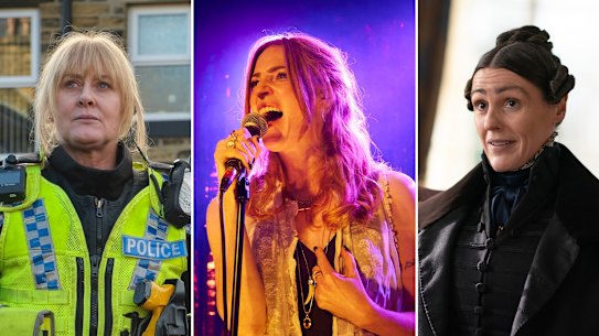 Images from Happy Valley, Riot Women and Gentleman Jack – three acclaimed and beloved TV shows created by Sally Wainwright.