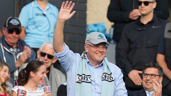 Scott Morrison at the footy.
