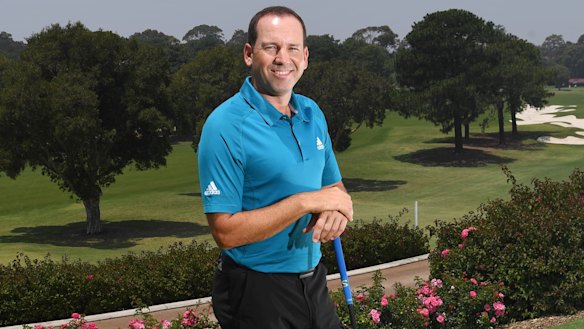 Box office appeal: Sergio Garcia at the Australian Golf Club ahead of the Australian Open.

