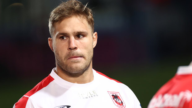 Jack de Belin and 12 of his Dragons teammates have been fined by the NRL for a house party at Paul Vaughan’s house.