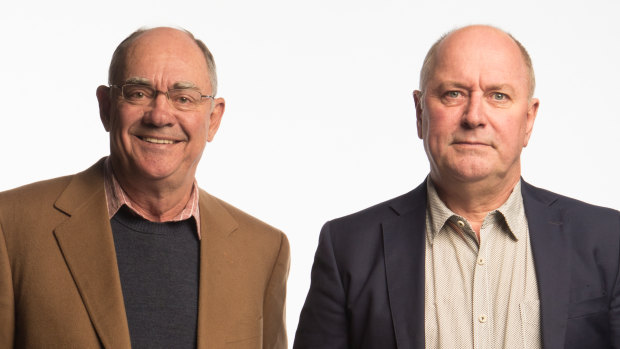 3AW's John Burns, left, has announced he intends to step-down from his top-rating breakfast show with Ross Stevenson in 2020. 