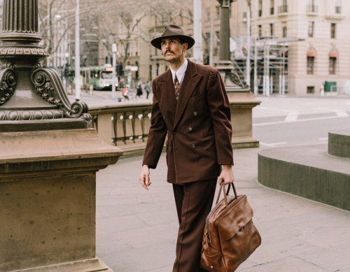 Dirk Fourie pictured in Melbourne wearing another of his vintage suits.