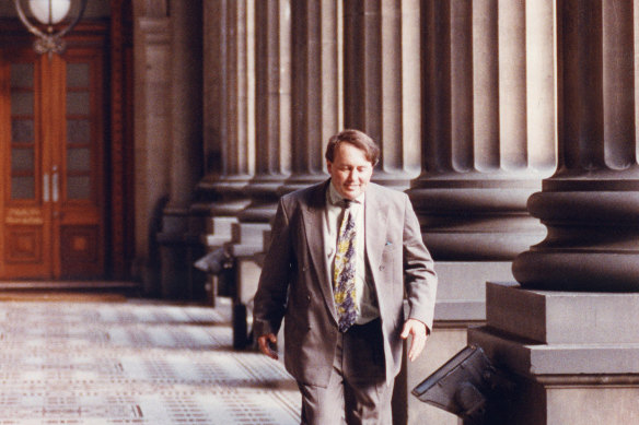 Tom Roper outside the Victorian Parliament.