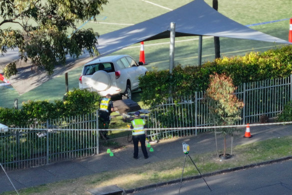 A woman has been arrested after the vehicle she was driving crashed through a fence at Auburn South Primary School.