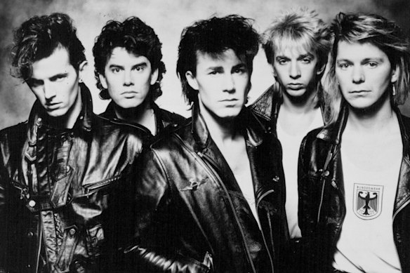 Valentine (second from left) started his career as a sax player in the Models. 