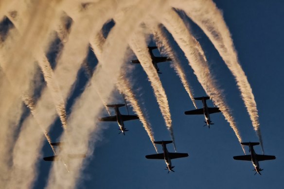 The Roulettes in full flight at Avalon in 2023.