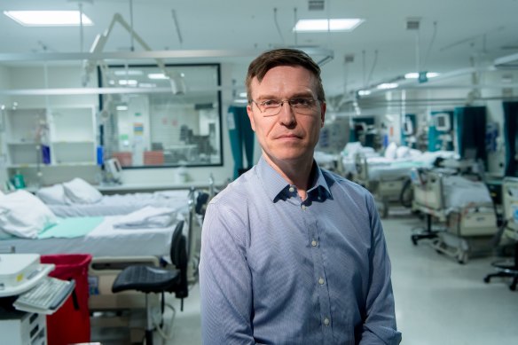 Doctor Stephen Warrillow, Director of ICU in a ward set up for the expected increase in coronavirus patients.