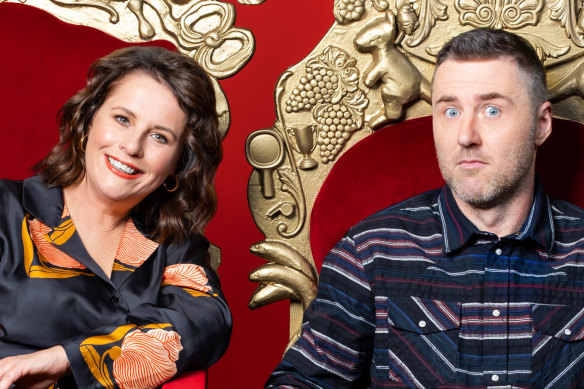 Anne Edmonds and Lloyd Langford in Taskmaster Australia.