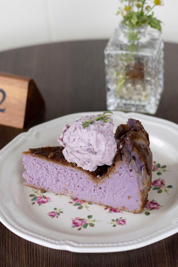 Ube Basque cheesecake.