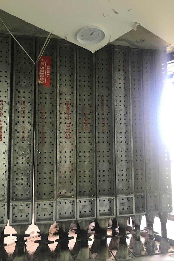 Heavy construction equipment has been used inside apartments at Opal Tower. 