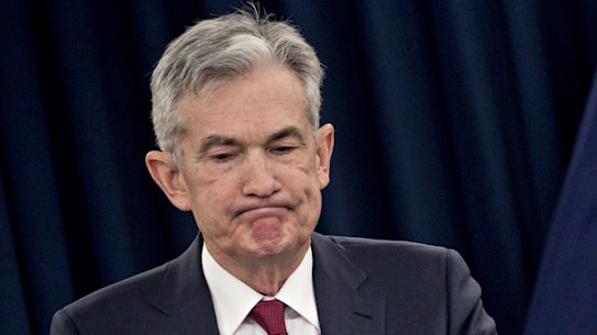 US Federal Reserve Board chairman Jerome Powell during the news conference in Washington that followed the Fed's decision to raise US interest rates on Wednesday.