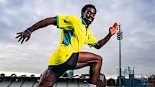 Eddie Nketia at Lakeside Stadium in Melbourne on Monday, where he was named on the Australian team for the Glasgow Commonwealth Games.