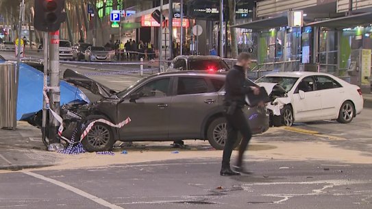 The scene of the crash on Friday night.