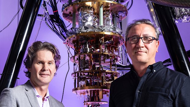 Quantum scientists David Reilly and Tom Ohki at the University of Sydney after launching their new R&D company, Quantum Emergence.