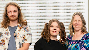 Oskari, Aura and Gabby are ready to compete on Lego Masters 2026 titled Bricktacular. 