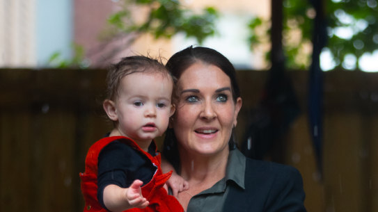 Park Street Chilcare Centre and Kindergarten manager Katrina Burgess, pictured with Manuela, said there was mixed messaging around social distancing in relation to childcare. 