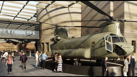 Artist impressions of the planned redevelopment of the Australian War Memorial.