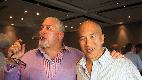 Mick Gatto and Charlie Teo at a fundraiser.