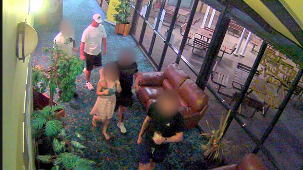 CCTV images from the Vineyard hotel, released by police earlier this year in relation to the alleged attack.