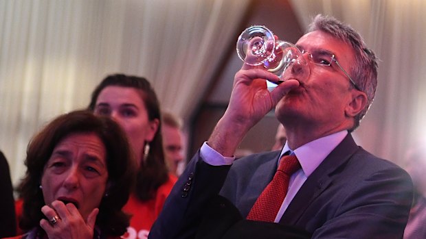 Dulling the pain: shadow-attorney Mark Dreyfus at Bill Shorten's post-election event