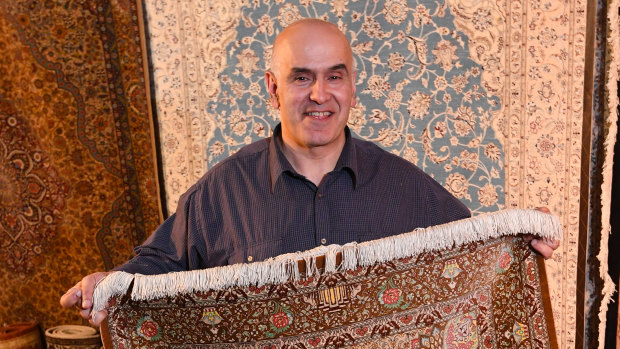 Frank Nasre in his Rozelle rug shop.