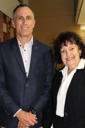 Sunshine Coast University law professor Jay Sanderson with new graduate, Pauline Lorenzen.