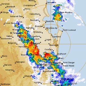The Brisbane radar on Sunday evening.