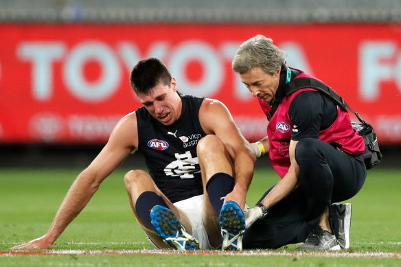 Blues veteran Matthew Kreuzer will miss up to four months with a foot injury.