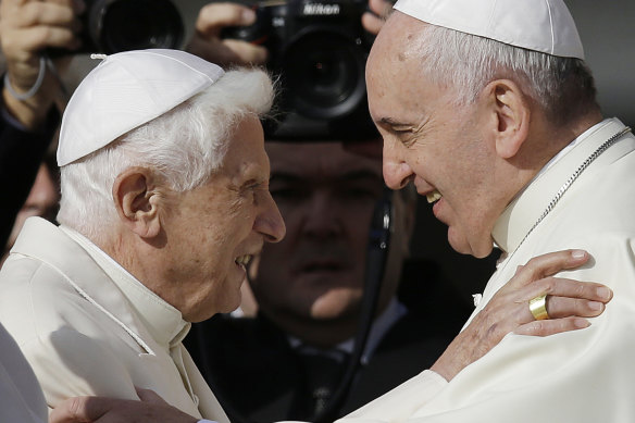Pope Benedict XVI promised Pope Francis he would remain hidden from the world when he abdicated.