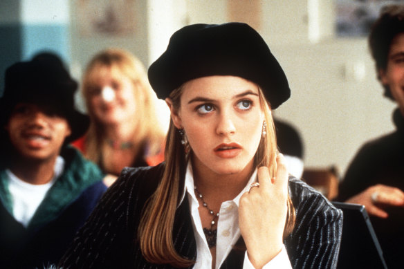 Alicia Silverstone as Cher Horowitz in Clueless, which sold the fantasy of a computerised wardrobe.