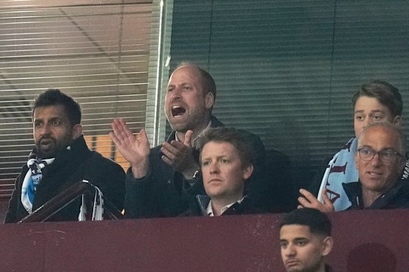 C’mon boys … Prince Williams fires up the Villa team.