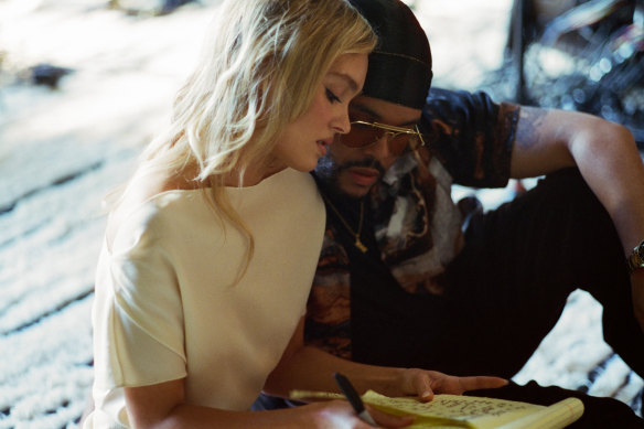 Lily-Rose Depp and Abel Tesfaye in The Idol.