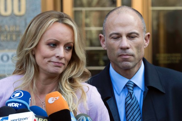Michael Avenatti with his client Stormy Daniels in 2018. 
