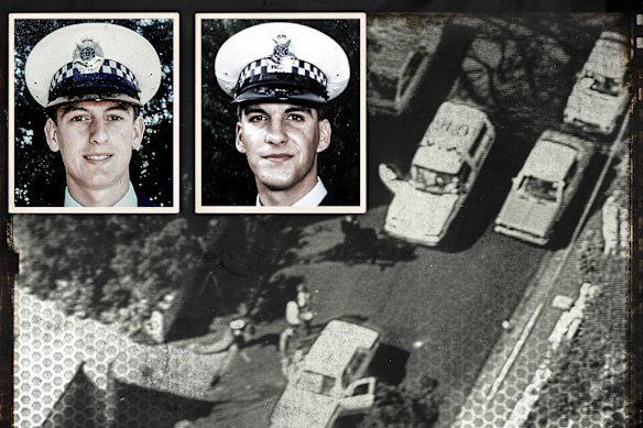 Constables Steven Tynan (left) and Damian Eyre were gunned down in Walsh Street, South Yarra, in 1988.