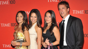 Amy Chua and husband Jed Rubenfeld, pictured in happier times with their daughters at the Time 100 gala in 2011. Both parents are now facing professional censure.