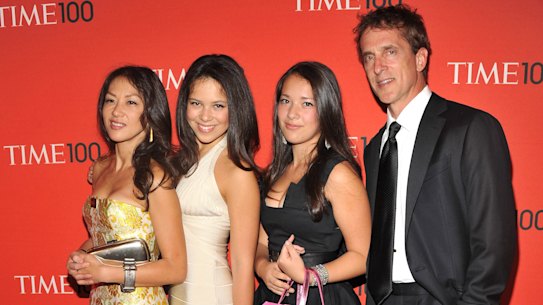 Amy Chua and husband Jed Rubenfeld, pictured in happier times with their daughters at the Time 100 gala in 2011. Both parents are now facing professional censure.