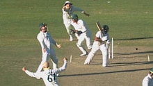 Australia celebrates Temba Bavuma’s wicket.