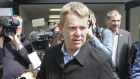 Democracy sausage: New Zealand Prime Minister Chris Hipkins on the campaign trail.