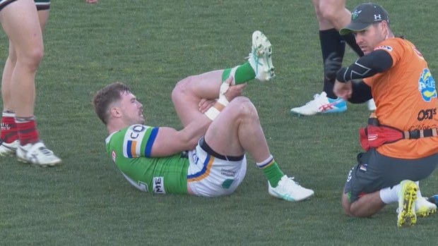 Hudson Young goes down with an Achilles injury.