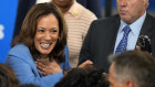 Vice President Kamala Harris greets supporters at a campaign event in North Carolina.
