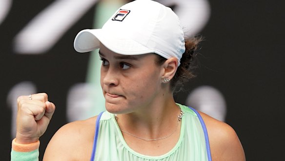 Ashleigh Barty during her win on Friday.