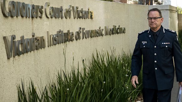 Deputy Commissioner Ross Guenther arriving to give evidence at an inquest in the 2018 Bourke Street attack.
